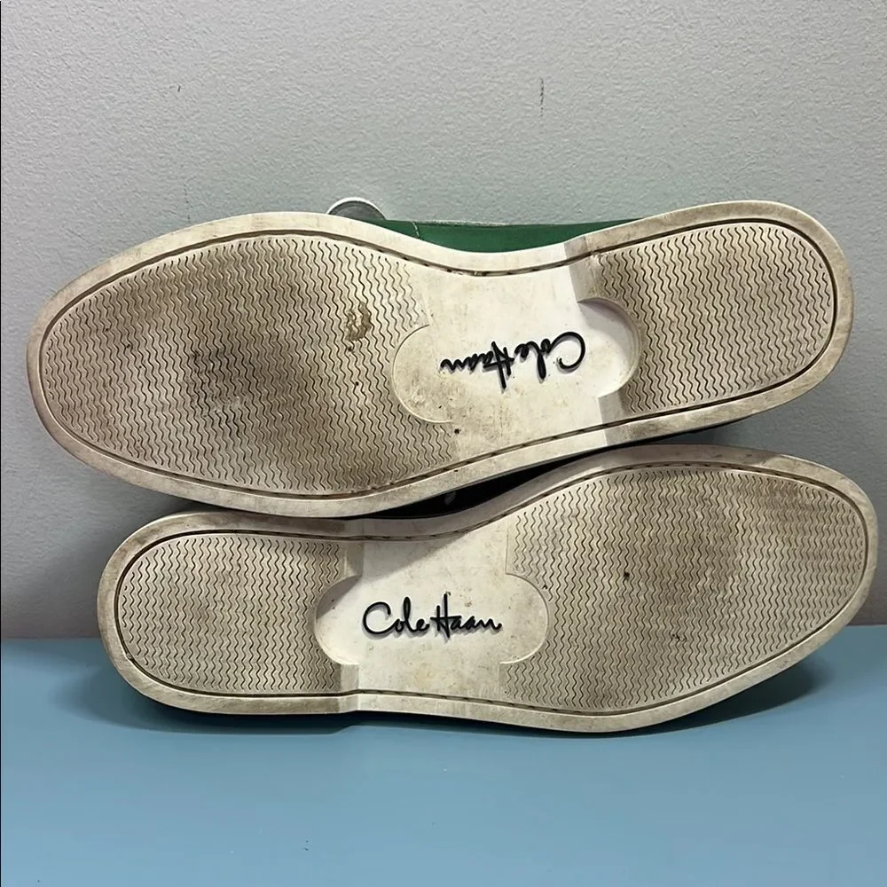 Cole Haan Hayden Tumbled Green Boat Shoes 11.5